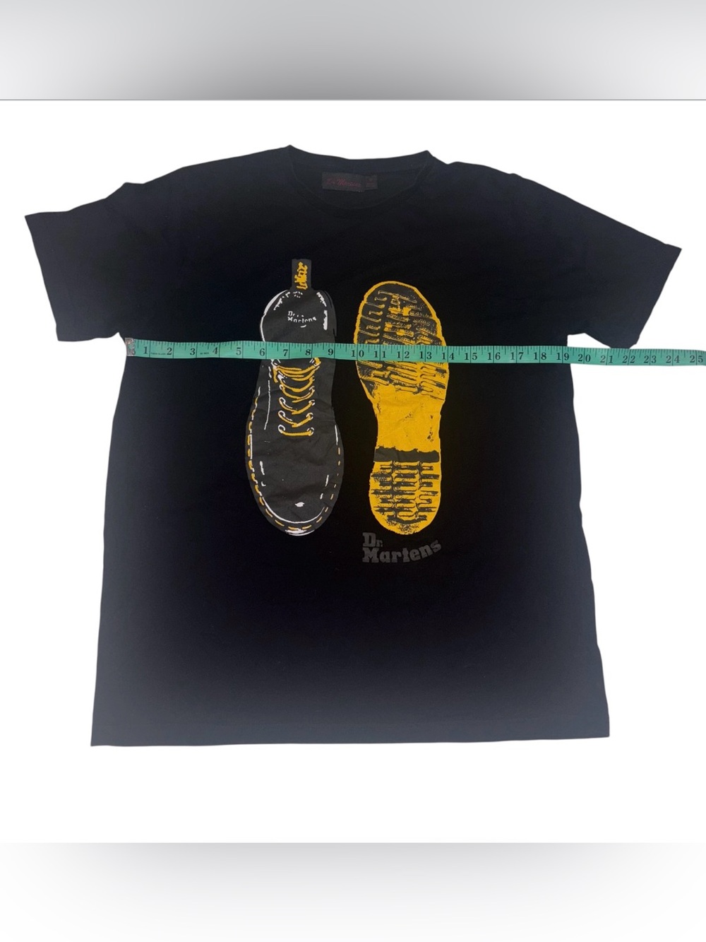 Vintage Dr. Martens Black Tee with Yellow Boot Graphic Young Adult Men's M - Picture 11 of 12